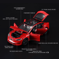 Miniatyrbillede 5 af 5: Model S Legetøjsbiler 1/24 Legering Støbt Modelbil, Træk Tilbage Model S Modelbil med Lys og Lyd, Tesla Stor Model S Bilmodel Legetøj Velegnet (Rød)