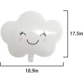Miniatyrbilde 2 av 3: 10 stk hvite skyballonger søte smilende ansikt skyformede folie mylarballonger til babyshower bryllup bursdagsfestutstyr