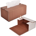 Miniatyrbild 1 av 5: Rektangulär PU-läder servettlådehållare, vändbar för Kleenex, servetter, torktumlare arkdispenser för bil, badrum, kontor, heminredning