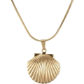Miniatyrbillede 1 af 4: eashell Locket Charm Halskæde til Kvinder Piger, Nautisk Strand Hav Shell Stil, Justerbar Lang Kæde Choker Vedhæng Halskæder Smykker