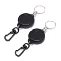 2-PACK Retractable Key Holder / Keychain Yoyo Function Black Black Svart