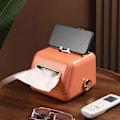 Miniatyrbillede 2 af 5: Retro Tissue Cover Box med opbevaringsbakke, Tissue Holder, Facial Paper Organizer, til køkken, badeværelsesforfængelighedsbordplader, soveværelseskommoder（Orange）
