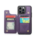 iPhone 16E Wallet Case RFID Blocking Support 5 Card Slots PU Leather Purple lila