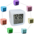 Miniatyrbild 2 av 5: LED-väckarklocka, barnens LED-färgglada lysande kub LCD-klocka, för barn vuxna sovrum vakna nattstygn alarmklocka, C
