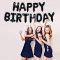 Pikkukuva 4 / 5: Musta Happy Birthday -ilmapallobanneri 16 tuuman mylar-folioilmakirjaimet syntymäpäiväkylttibanneri