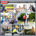 Pikkukuva 4 / 5: Kupariset kompressiosukat naisille ja miehille (8 paria) - Parhaat juoksuun, urheiluun ja pyöräilyyn - 15-20 mmHg urheilulliset juoksu- ja kuntoilusukat, koko S/M