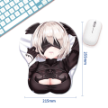 Miniatyrbillede 3 af 5: Computer Mussematte Gaming Musseunderlag Anime Ergonomisk Sød Musseunderlag med Gel Håndledsstøtte, Skridsikker (Sort)