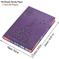 Miniatyrbillede 3 af 4: A5 Linjeret Notebook Planner Rejsejournal Læder Notebook  Princess Butterfly Dagbog, Skrive Notebook Linjeret Note Pads Lilla Journal 240 Sider