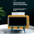 Pikkukuva 5 / 5: Retro-TV-muotoinen nenäliinapaketin pidike, jossa on puhelinteline, monitoiminen nenäliinapaketin pidike, keittiö, makuuhuone, toimisto, olohuone, kylpyhuone, nenäliinapaketin kansi, keltainen