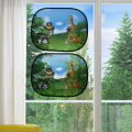 Miniatyrbild 2 av 5: 2 st Bilsolskydd för Fönster, Solfjäder för Bilskydd, Solskydd för Bilar, Universal Bilsolskydd
