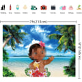 Miniatyrbillede 2 af 5: Sommer Strand Baggrund Grønne Coco Træ Blade Blå Ocean Foto Baggrund Ocean Tema Fotografi Baggrund 7x5FT (7x5FT)