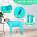 Miniatyrbillede 2 af 5: Hunde Onesie Efter Operation Kæledyr Kirurgisk Restitutionsdragt Anti-Fældning Heldragt til Hun- og Hanhund Langærmet Claming Pyjamas med Ben Blå/XL