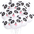 Miniatyrbillede 1 af 5: 10 stk. søde panda-balloner i aluminiumfolie - pandahoved-ballonbuket til babyshower, panda-fødselsdagsfest
