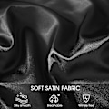 Pikkukuva 3 / 5: Pillow Cases King Size Set of 2 , Satin Pillowcase 20x40 inches, Pillow Covers with Envelope Closure, Breathable, Skin-Friendly(Black)