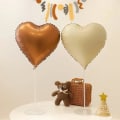Miniatyrbilde 3 av 5: 10 stk. beige hjerteformede ballonger i folie, 18 tommer, retro aprikos hjerteballonger til babyshower, bryllup, valentinsdagdekorasjoner, kjærlighetsballonger