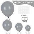 Miniatyrbillede 2 af 5: 129 stk. grå balloner latex balloner forskellige størrelser 18 12 10 5 tommer mat grå fest ballon sæt til fest dekoration