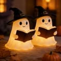 2-pack Halloween Ghost Lamp - 3D Resin Reading Ghost USB for Bedroom and Office Decor Style 3-2 PCS