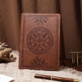 Miniatyrbillede 5 af 5: Læder Vintage Journal til Mænd Blødt Omslag 256 Linjerede Sider Notebook 180 Lay Flat til Skrivning Rejsedagbog, 5,7'' x 8,3'', Brun