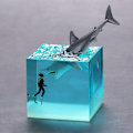 Miniatyrbillede 2 af 5: Kube LED-lampe, natlys i harpiks til skrivebordet, dekorative LED-lys til skrivebordet, stue, bogreol,C
