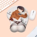 Miniatyrbild 4 av 4: Attack on Titan Levi Anime Musmatta med handledsstöd Gaming 3D Musmattor 2Way Skin (levi-2)