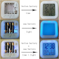 Miniatyrbild 4 av 5: LED-väckarklocka, barnens LED-färgglada lysande kub LCD-klocka, för barn vuxna sovrum vakna nattstygn alarmklocka, C