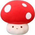 Miniatyrbillede 1 af 5: Sød svampeplys legetøj 3D blød rød plys pude Kawaii squishy dukke udstoppede kramme puder gave til indretning jul Valentinsdag fest, 9,8 tommer