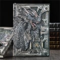 Miniatyrbillede 1 af 5: 3D-drage præget notesbog, håndlavet notesbog med hårdt omslag, daglig notesbog, rejsedagbog, RPG-tilbehør, gave til DM'er og D&D-spillere