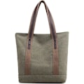 Miniatyrbillede 1 af 5: Kvinder Lærred Skuldertasker Retro Casual Håndtasker Arbejde Taske Tote Punge
