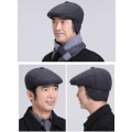 Miniatyrbilde 4 av 5: Vinterflatcaps for menn med øreklaffer i ullblanding, varm newsboy-lue, derby-lue, irske luer, lue for menn, utendørs, jakt, golf, vinterlue (grå 55-60 cm)