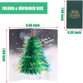 Miniatyrbillede 2 af 5: Pop Up Julekort, 3D Glitter Juletræ Hilsenkort Glædelig Jul Pop Up Kort Vinterferie Kort Gave til Nytår Jul -Grøn