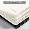 Miniatyrbild 5 av 5: Läderjournal för skrivning Fickstorlek Liten anteckningsbok för anteckningar, Journal för kvinnor Män, 2 linjerade papper och 1 tomt papper (A7 Grå)