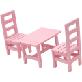 Miniatyrbillede 3 af 5: 1/6 Dukkemøbler, Træ Firkantede Stole 3stk/Sæt, Dukkehus Spisestue Stue Dekoration, 12inch Dukke Møbler Model Legetøj, Pink