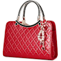 Miniatyrbillede 1 af 5: Skinnende Laklæder Dame Punge Satchel Håndtasker Damer Mode Top Håndtag Håndtasker Crossbody Skuldertasker