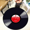Miniatyrbilde 2 av 2: Rundt gulvteppe Vinyl Record Matte Soverom Teppe Mote Dekorativt Teppe (C)