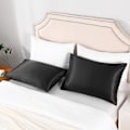 Pikkukuva 2 / 5: Pillow Cases King Size Set of 2 , Satin Pillowcase 20x40 inches, Pillow Covers with Envelope Closure, Breathable, Skin-Friendly(Black)