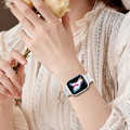 Miniatyrbild 5 av 6: 2 Stycken Armband Kompatibla med Apple Watch Armband, Dubbel Magnet Justerbart Rostfritt Stål Metall Kompatibelt med iWatch Armband Se Ultra Serien Starlight + Silver 38/40/41mm