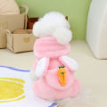 Pikkukuva 2 / 5: Koirapyjama Onesie Jumpsuit pienille koirille Fleece-vaatteet Poika Tyttö Pentu Pjs 4-jalkainen koiranvaatteet Talvi Puuvilla Takki Porkkana Pinkki X-Large