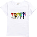 Miniatyrbild 1 av 9: Sprunki T-shirt för pojkar barn Sprunki tröja för fans present figur tryckta småbarns t-shirts Sprunki Merch Studenttoppar White 130cm