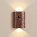 Miniatyrbillede 2 af 5: Trappe Lamper, 2-sidet belysning, varmt lys, magnetisk montering, lang batterilevetid, natlampe i bøgetræ, sensor for daggry og skumring