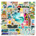 Miniatyrbilde 1 av 5: DOFE 50 PCS Hawaii Klistremerker Skateboard Klistremerker, Vannflasker Bil Bærbar Klistremerker, Motorsykkel Sykkel Bagasje Klistremerke Graffiti Lapper for Tenåringer
