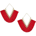 Miniatyrbillede 1 af 5: Statement Tassel Øreringe, Delikate Bohemian V-formede Tassel Hoop Øreringe Elegante Frynser Drop Dangle Øreringe til Kvinder Piger