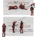Miniatyrbilde 4 av 5: 1 stk Deadpool Funky-modell: Omfavn ånden til en rampete superhelt, håndlaget, superheltdekorasjon, hukende stilling Style01