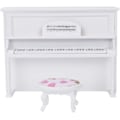 Pikkukuva 2 / 5: 1:12 Mini-pysty piano, nukkekodin puinen piano jakkaralla Elävä mini-talomallin lisävarusteet Urheilutarvikkeet Nuken lisävarusteet (valkoinen)