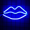 Miniatyrbillede 1 af 5: LIGHTS Hjerte LED Neon Lys, Dekorativ Natlampe Vægindretning til Soveværelse Stue Børneværelse Bryllupsfest Jul (Blå Læbe)