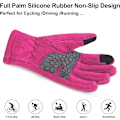Miniatyrbild 2 av 3: Barn Termik Handskar Vinter Polar Fleece Pekskärm Handskar för Pojkar Flickor Anti-Slip Varma Barn Handskar Utomhus Isolerad, Rosa Röd, M