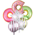 Pikkukuva 1 / 5: Donitsi-ilmapallot - Donitsikoristeet, Donitsin muotoiset syntymäpäiväjuhlatarvikkeet, Donitsi-ilmapallofolio Syntymäpäiväkoriste Helium Hauska ilmapallo juhlakoristeluun