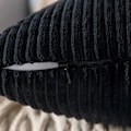 Miniatyrbillede 2 af 5: Pakke med 2 fløjls pudebetræk 12 x 20 tommer lændepudebetræk sorte pudebetræk til sofa soveværelse sofa