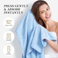 Pikkukuva 5 / 7: Suuri mikrokuitupyyhe naisille, anti-frizz pyyhe kuminauhalla | Erittäin imukykyinen | Speed ​​Pyyhe Blue