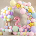 Miniatyrbild 5 av 5: 145 st Pastell Ballong Garland Kit Enhörning Macaron Regnbåge Ballongbåge med Stjärnfolieballonger för Festdekorationer