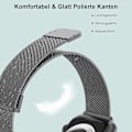 Miniatyrbild 2 av 6: 2 Stycken Armband Kompatibla med Apple Watch Armband, Dubbel Magnet Justerbart Rostfritt Stål Metall Kompatibelt med iWatch Armband Se Ultra Serien Starlight + Black 38/40/41mm
